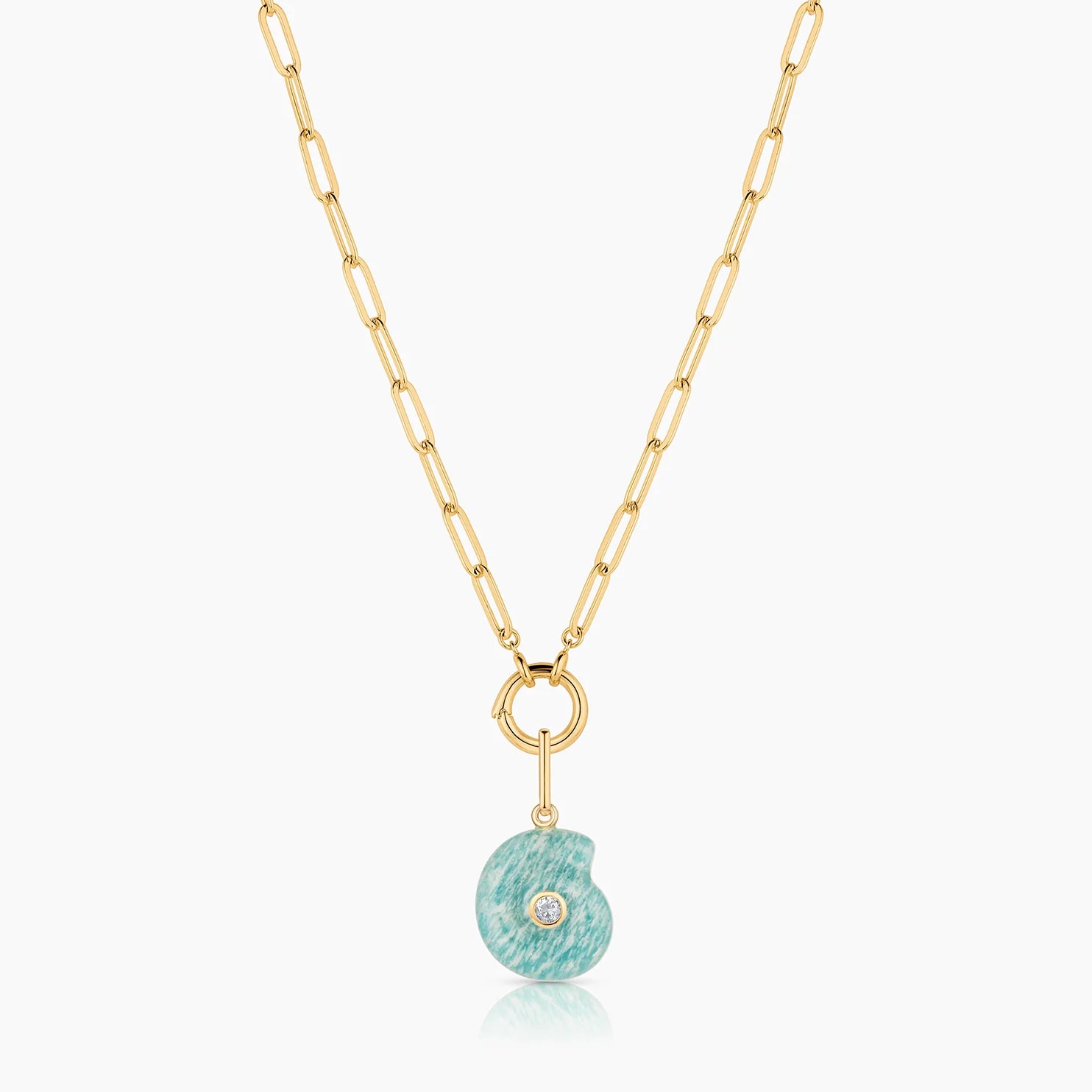 THATCH Nautilus Spiral Shell Charm - Amazonite Jewelry - Sloane Boutique