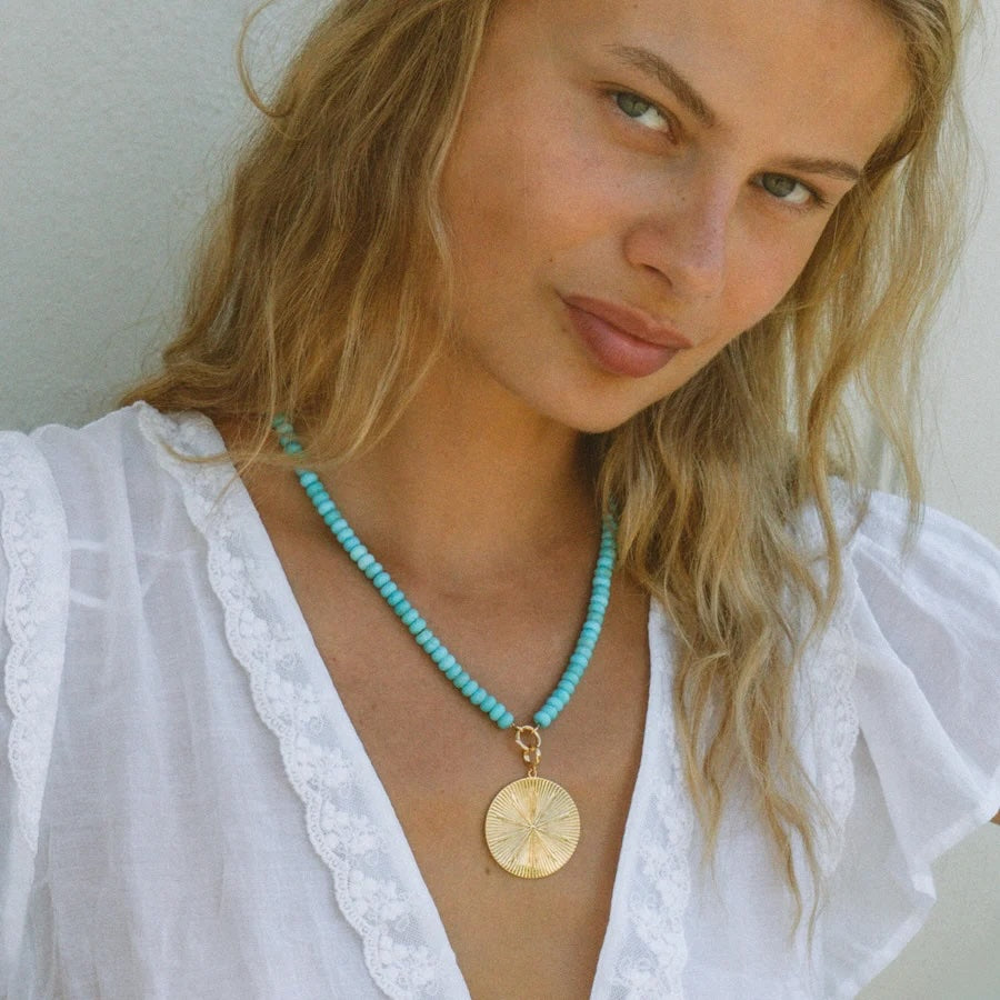 Thatch Sundial Grande Beaded Necklace - Gold Jewelry - Sloane Boutique