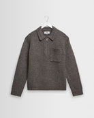 Wax London Alpha Zip Polo - Brown/Grey Men's Tops - Sloane Boutique