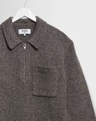 Wax London Alpha Zip Polo - Brown/Grey Men's Tops - Sloane Boutique