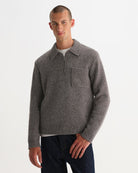 Wax London Alpha Zip Polo - Brown/Grey Men's Tops - Sloane Boutique