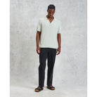 Wax London Boucle Yarn Sienna Short Sleeve Polo - Pale Green Men's Tops - Sloane Boutique