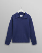 Wax London Carter Open Collar Polo - Blue Men's Tops - Sloane Boutique
