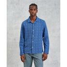 Wax London Corey Long Sleeve Shirt - Cotton Dobby Check Blue Men's Tops - Sloane Boutique
