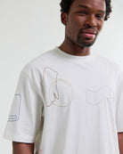 Wax London Cotton Shapes EMB Milton Short Sleeve Tee - Ecru Men's Tops - Sloane Boutique