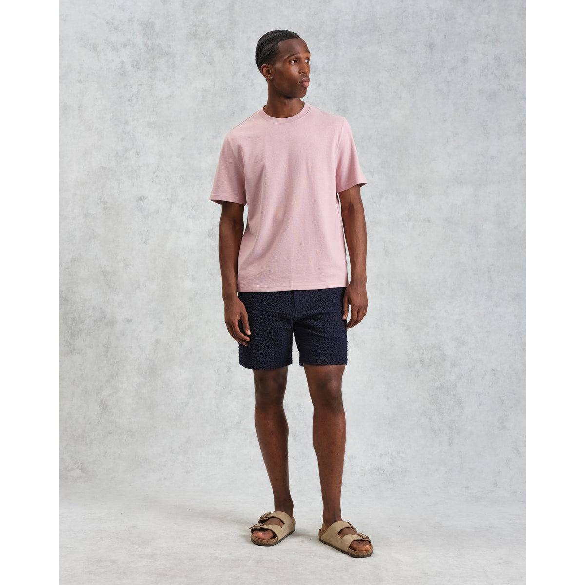 Wax London Dean Short Sleeve Tee - Jolt Dusty Pink Men's Tops - Sloane Boutique