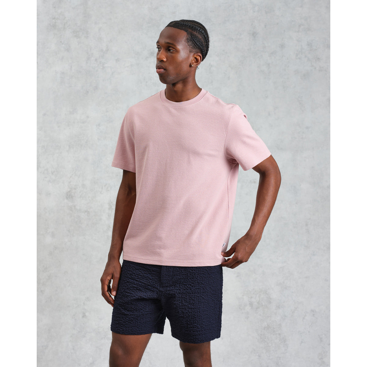 Wax London Dean Short Sleeve Tee - Jolt Dusty Pink Men's Tops - Sloane Boutique