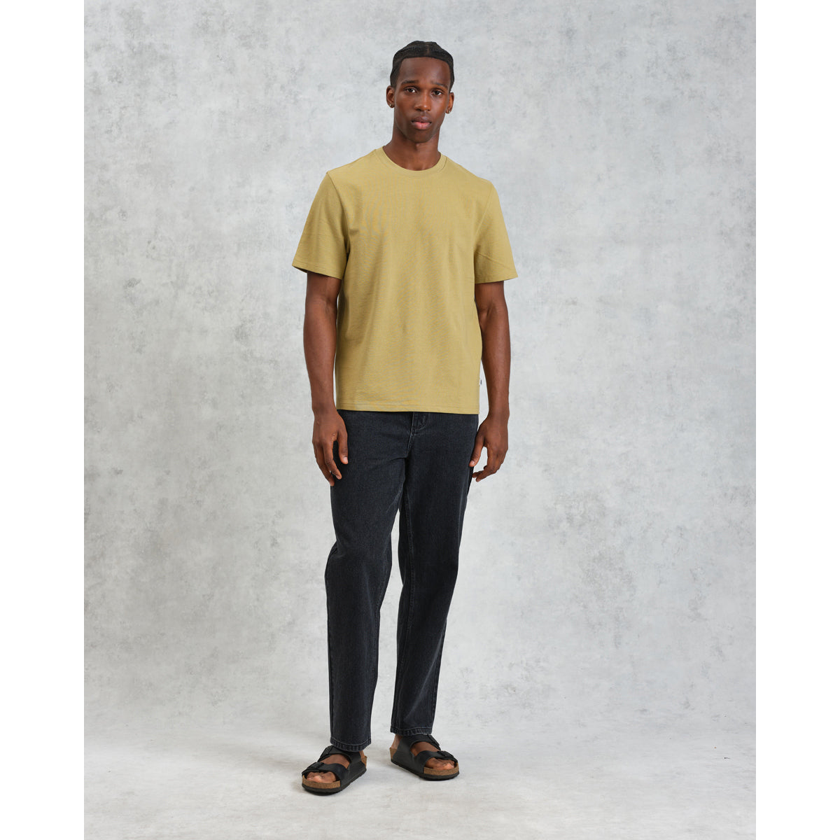 Wax London Dean Short Sleeve Tee - Jolt Lime Khaki Men's Tops - Sloane Boutique