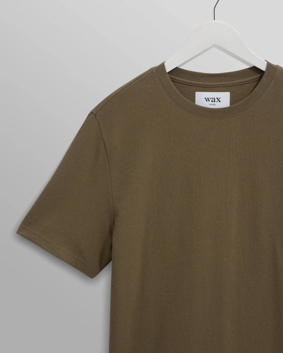 Wax London Dean Short Sleeve Tee - Khaki Brown Men's Tops - Sloane Boutique