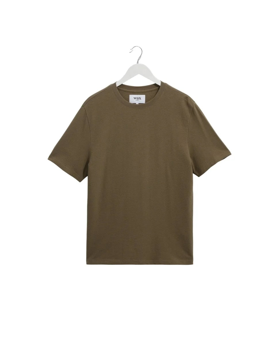 Wax London Dean Short Sleeve Tee - Khaki Brown Men's Tops - Sloane Boutique