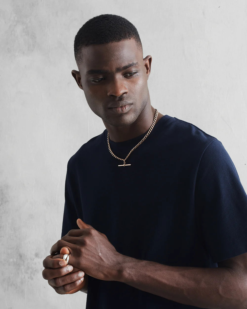 Wax London Dean Short Sleeve Tee - Navy Men's Tops - Sloane Boutique