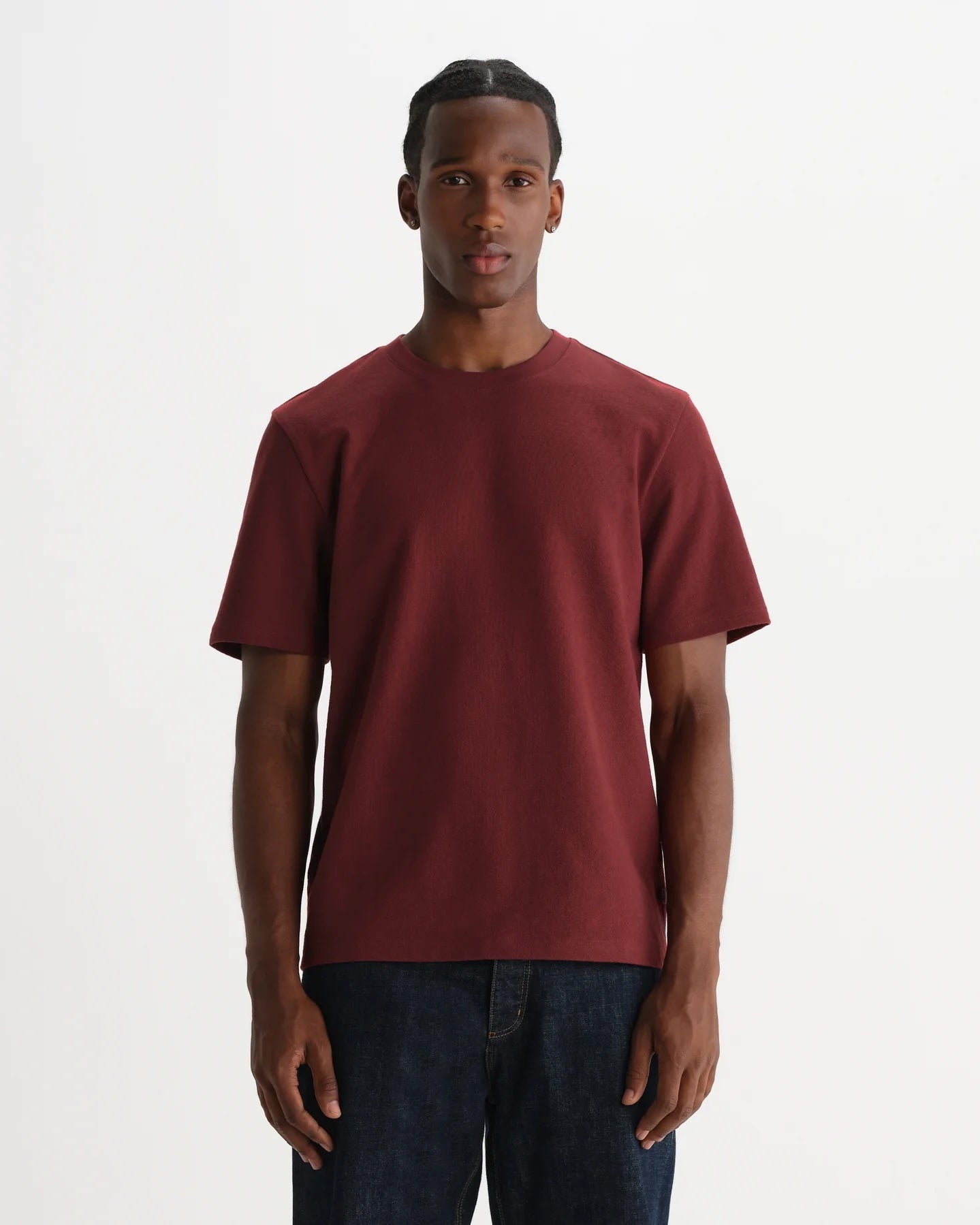 Wax London Dean Tee - Maroon Men's Tops - Sloane Boutique