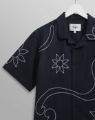 Wax London Didcot Short Sleeve Shirt - Bold Stitch Navy Men's Tops - Sloane Boutique