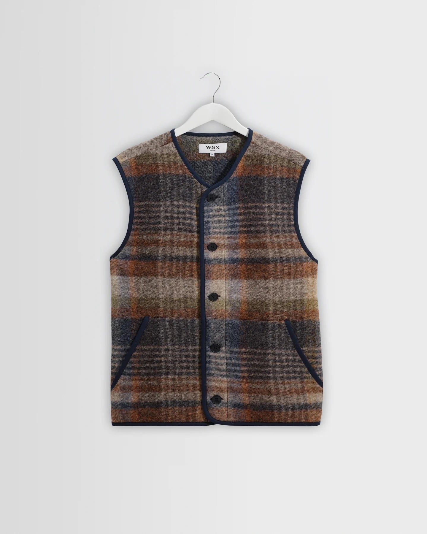 Wax London Gower Gilet - Oatmeal/Multi Outerwear - Sloane Boutique