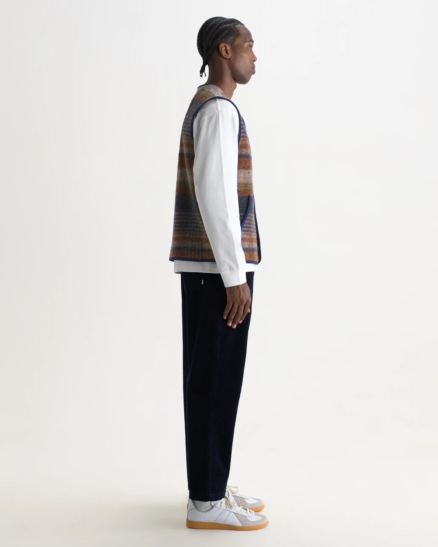 Wax London Gower Gilet - Oatmeal/Multi Outerwear - Sloane Boutique