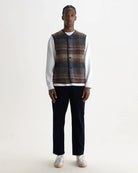 Wax London Gower Gilet - Oatmeal/Multi Outerwear - Sloane Boutique
