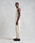 Wax London Jersey Lace Prim Vest - Ecru Men's Tops - Sloane Boutique