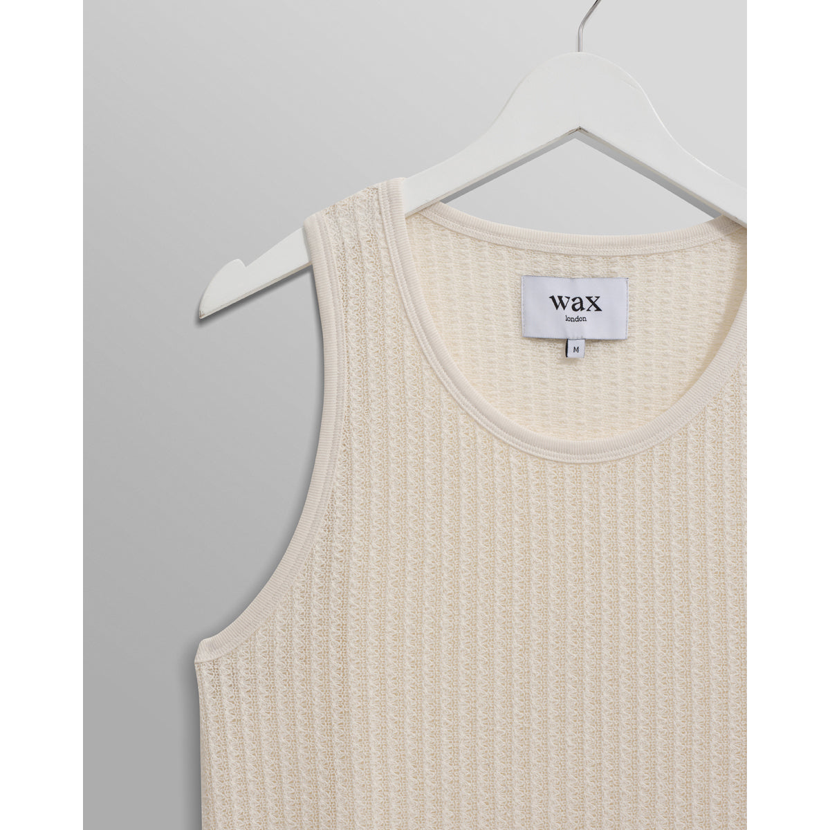 Wax London Jersey Lace Prim Vest - Ecru Men's Tops - Sloane Boutique