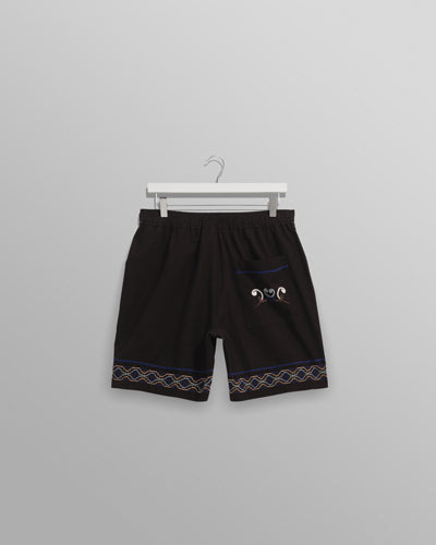 Wax London Kurt Short - Border Placement Black / Blue Sale Bottoms - Sloane Boutique