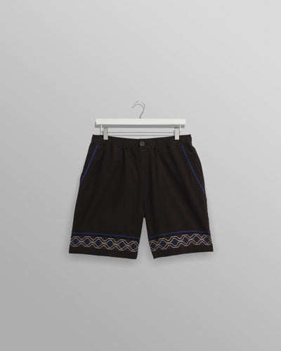 Wax London Kurt Short - Border Placement Black / Blue Sale Bottoms - Sloane Boutique