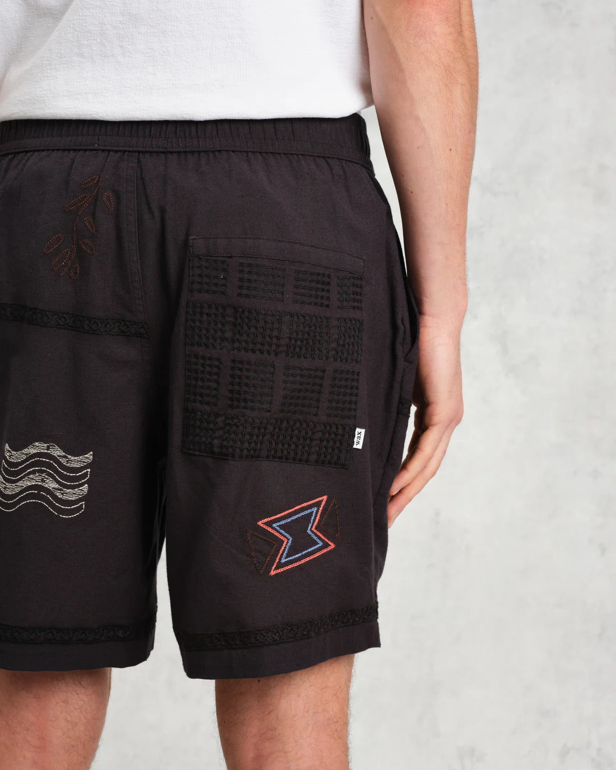 Wax London Kurt Short - Doodle Embroidery Navy Sale Bottoms - Sloane Boutique