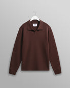 Wax London Men's Carter Open Collar Polo - Brown Men's Tops - Sloane Boutique