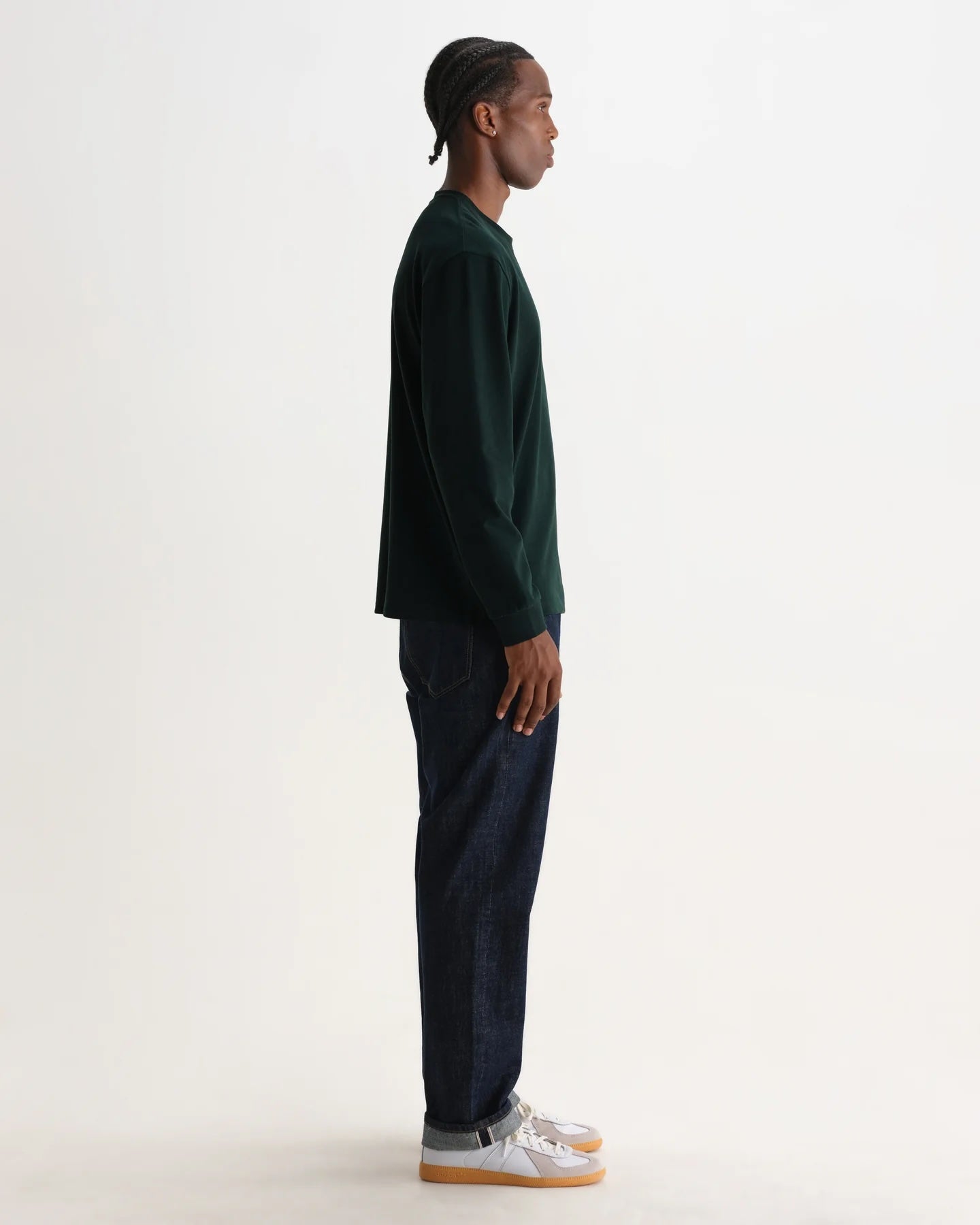 Wax London Men's Hayden Long Sleeve Tee - Dark Green Men's Tops - Sloane Boutique