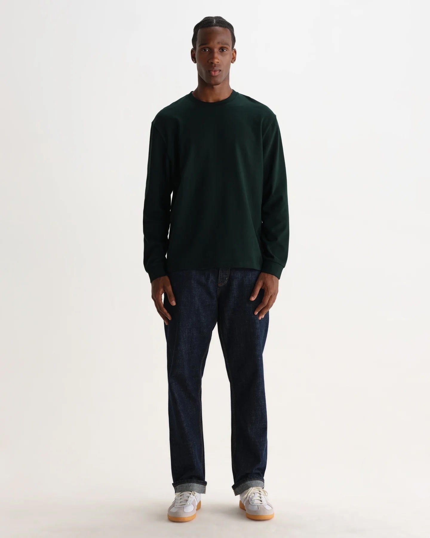 Wax London Men's Hayden Long Sleeve Tee - Dark Green Men's Tops - Sloane Boutique