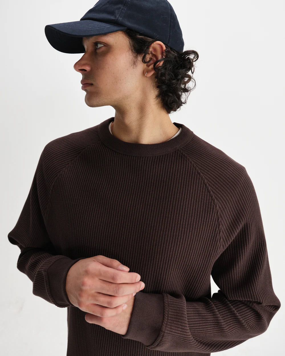 Wax London Men's Riley Crew - Dark Brown Men's Tops - Sloane Boutique