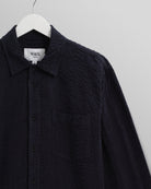 Wax London Men's Shelly Shirt Seersucker Cord - Navy Men's Tops - Sloane Boutique