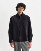 Wax London Men's Shelly Shirt Seersucker Cord - Navy Men's Tops - Sloane Boutique