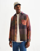 Wax London Men's Whiting Overshirt - Orange Tempo Check Men's Tops - Sloane Boutique