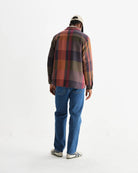 Wax London Men's Whiting Overshirt - Orange Tempo Check Men's Tops - Sloane Boutique