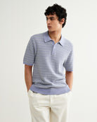 Wax London Mini Geo Naples Short Sleeve Polo - Light Blue Men's Tops - Sloane Boutique