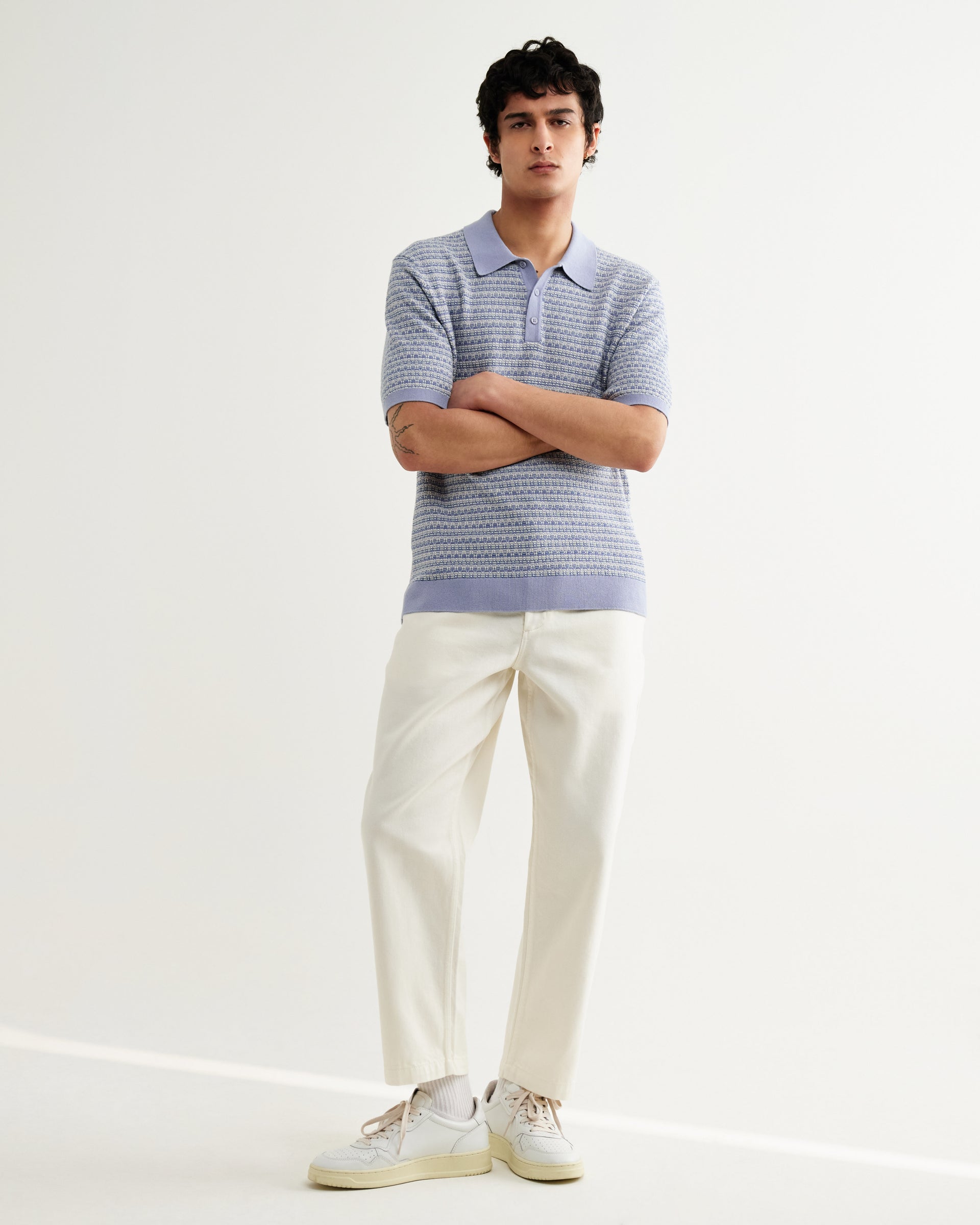 Wax London Mini Geo Naples Short Sleeve Polo
