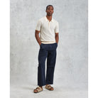 Wax London Mini Geo Naples Short Sleeve Polo - Natural Men's Tops - Sloane Boutique