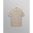 Wax London Mini Geo Naples Short Sleeve Polo - Natural Men's Tops - Sloane Boutique