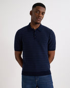 Wax London Naples Polo - Navy Geo Men's Tops - Sloane Boutique