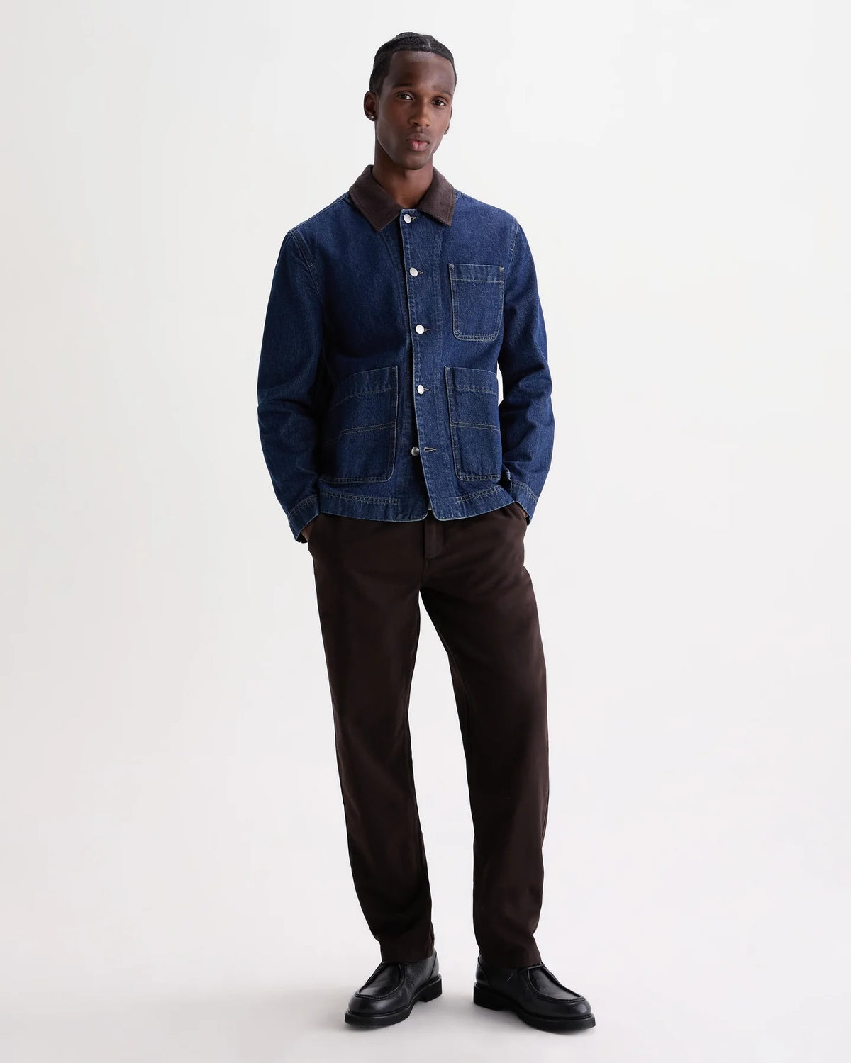 Wax London Organic Cotton Twill Kurt Trouser - Dark Brown Men's Bottoms - Sloane Boutique
