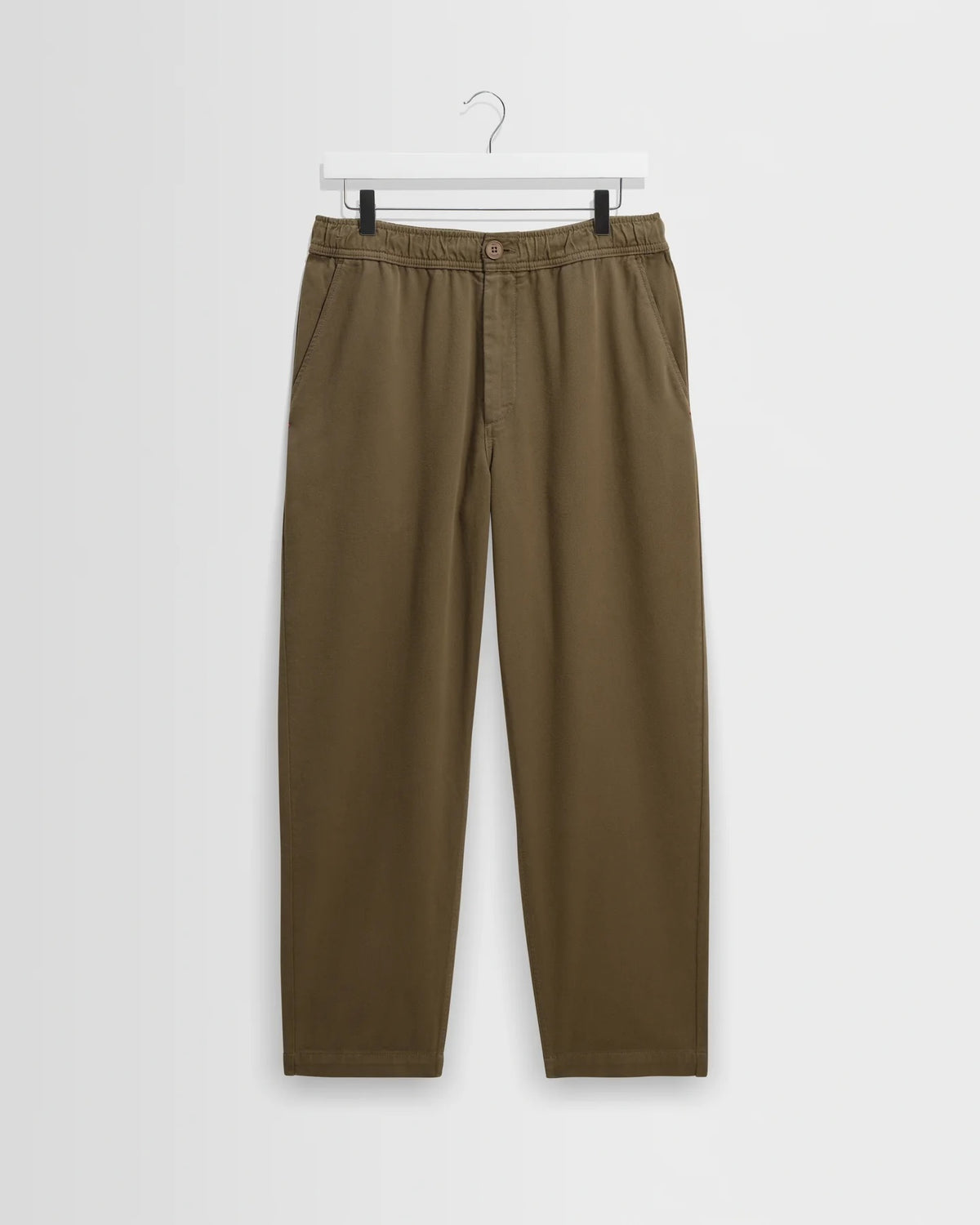 Wax London Organic Cotton Twill Kurt Trouser - Dark Khaki Men's Bottoms - Sloane Boutique