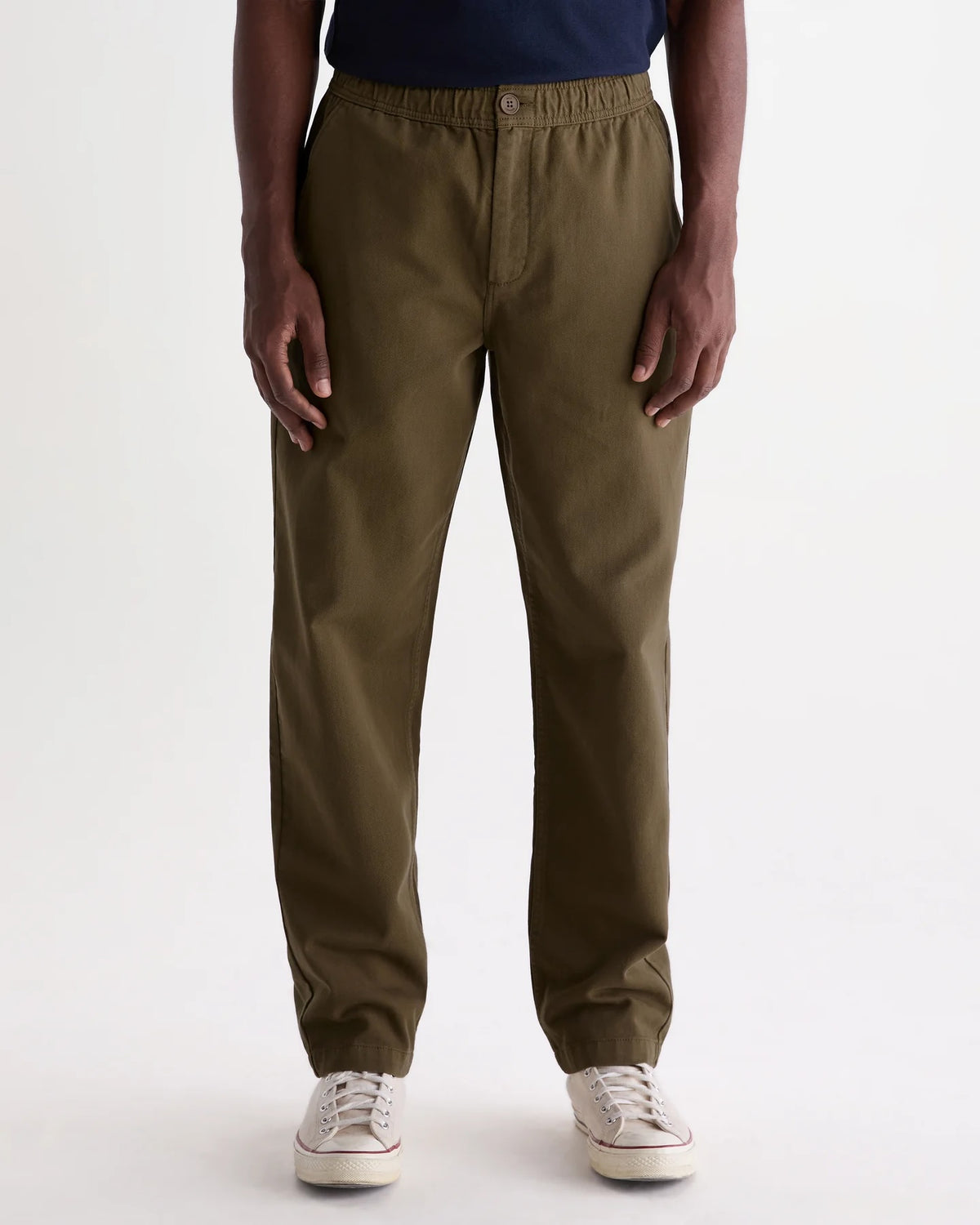 Wax London Organic Cotton Twill Kurt Trouser - Dark Khaki Men's Bottoms - Sloane Boutique