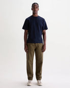 Wax London Organic Cotton Twill Kurt Trouser - Dark Khaki Men's Bottoms - Sloane Boutique
