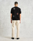 Wax London Tellaro Short Sleeve Shirt - Black Floral Embroidery Men's Tops - Sloane Boutique