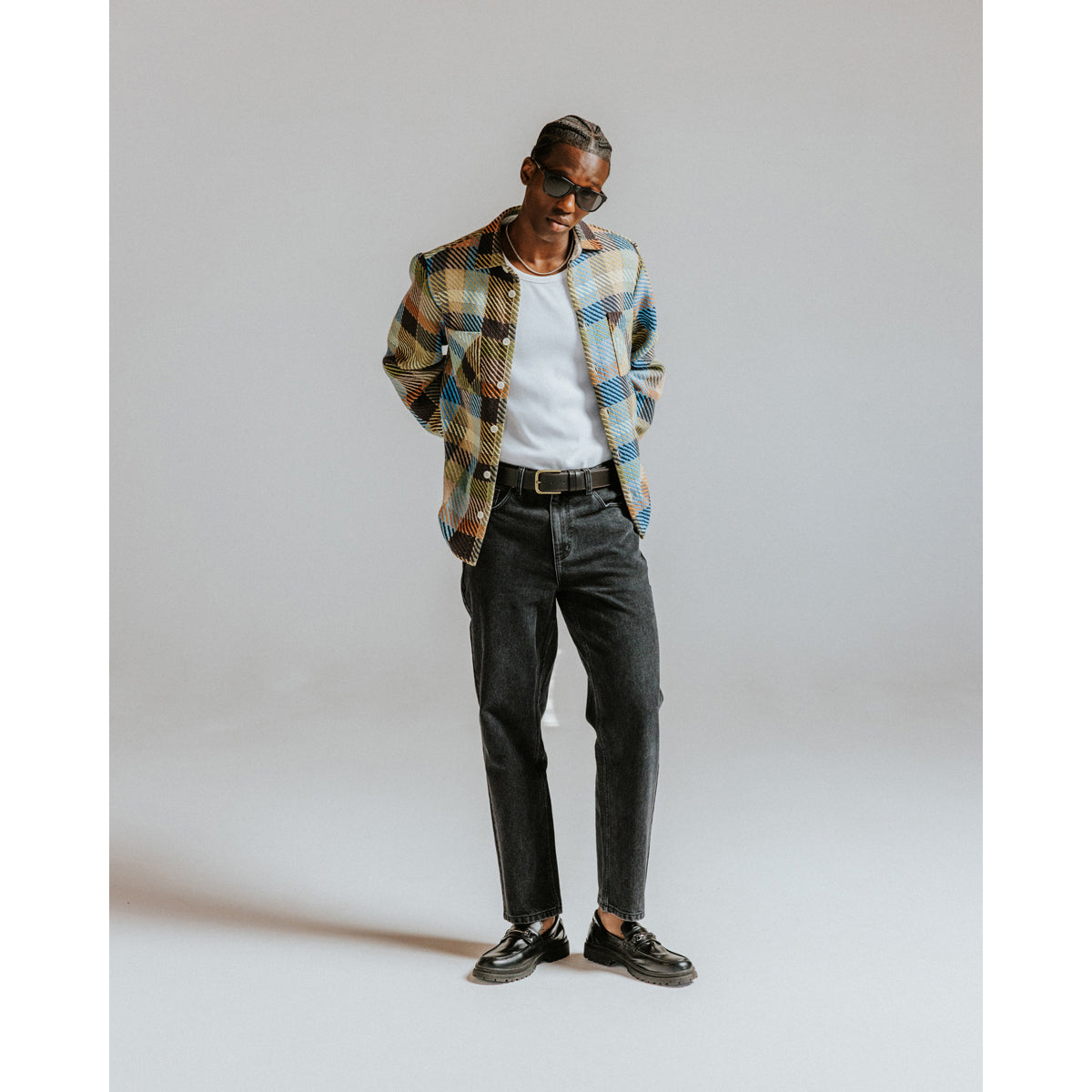 Wax London Whiting Overshirt - Pike Check Khaki Men's Tops - Sloane Boutique