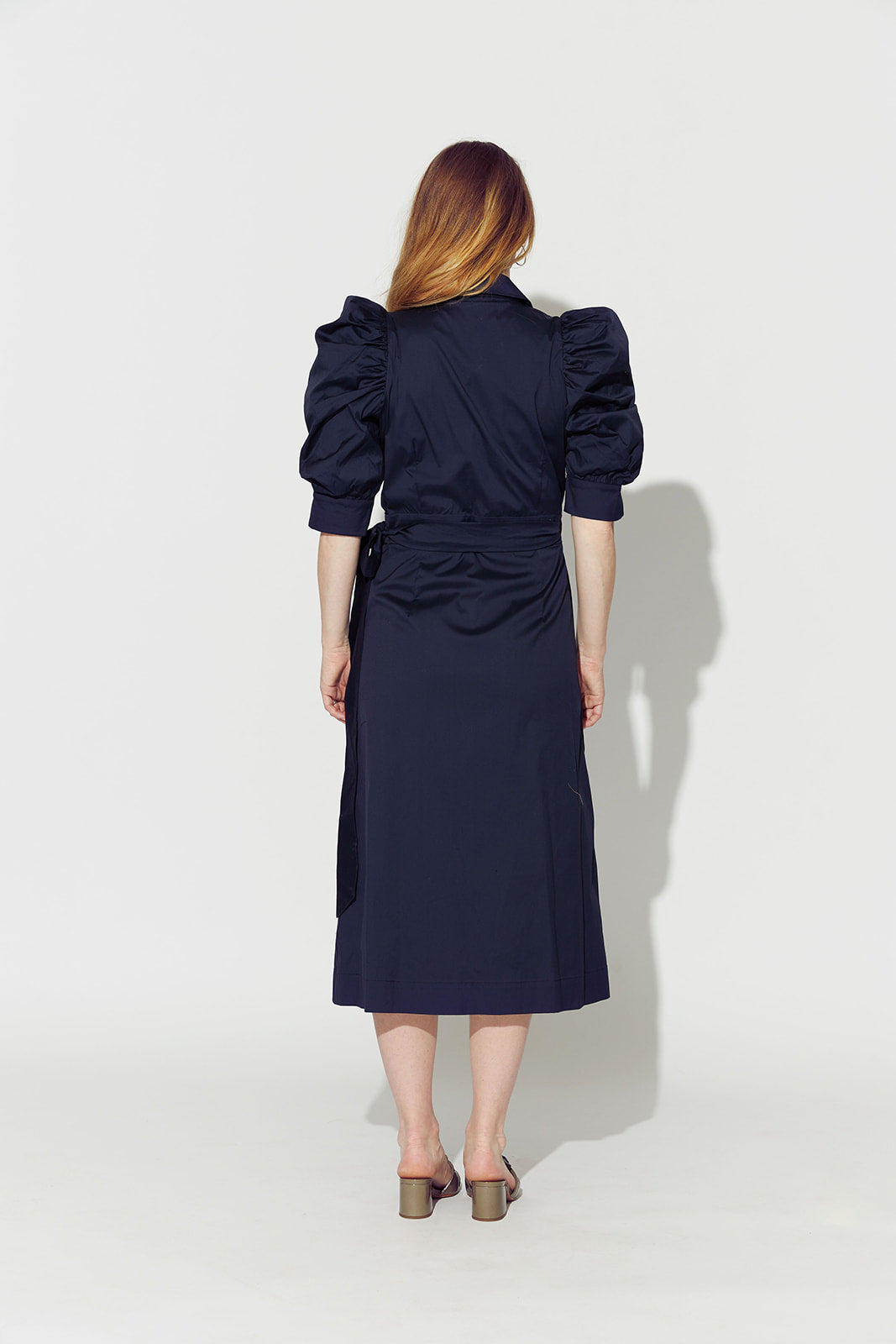Sloane Maxi Dress - Long Sleeve Wrap Dress in Navy