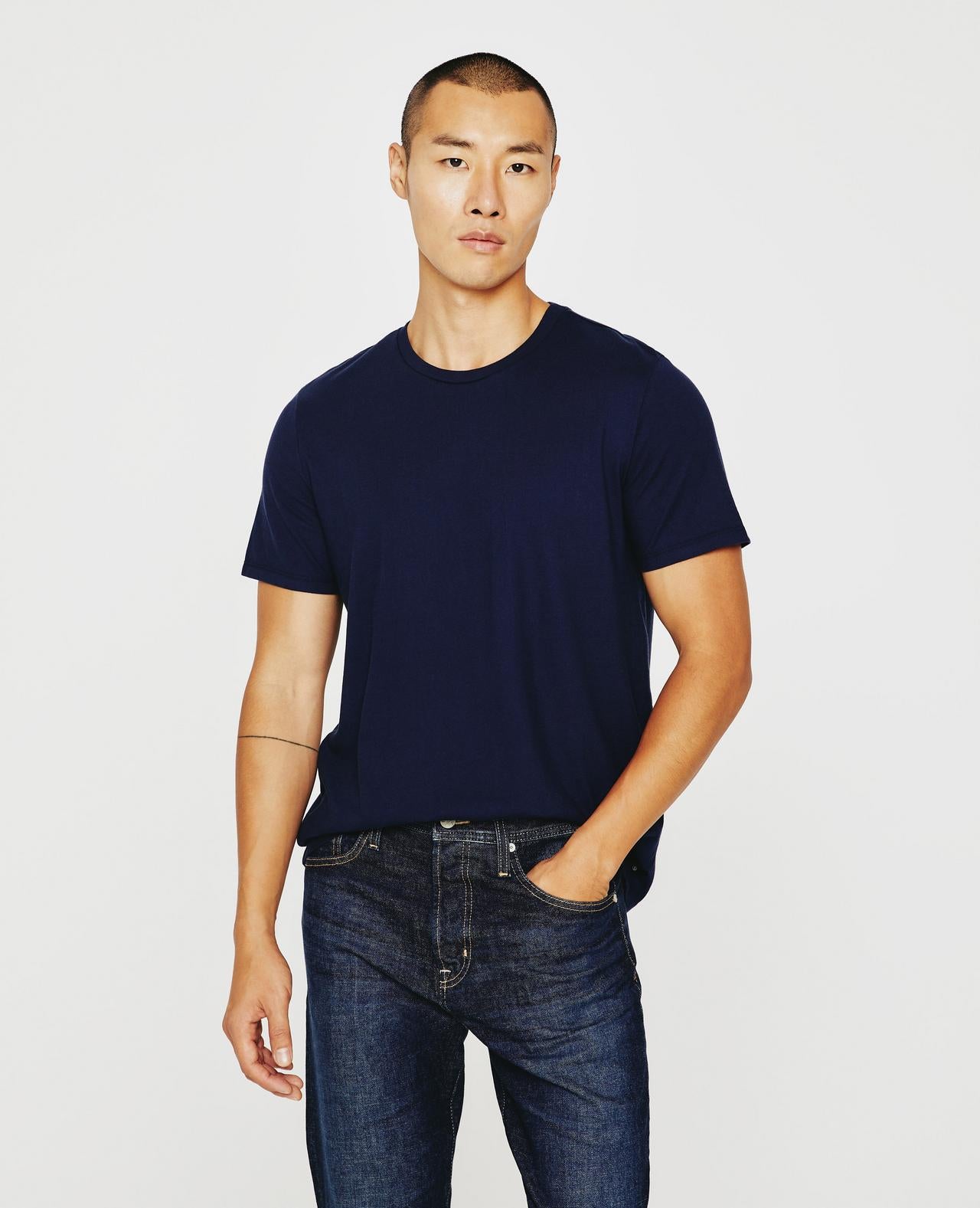 AG Jeans Bryce Crew T-Shirt - Deep Navy Men's Tops - Sloane Boutique