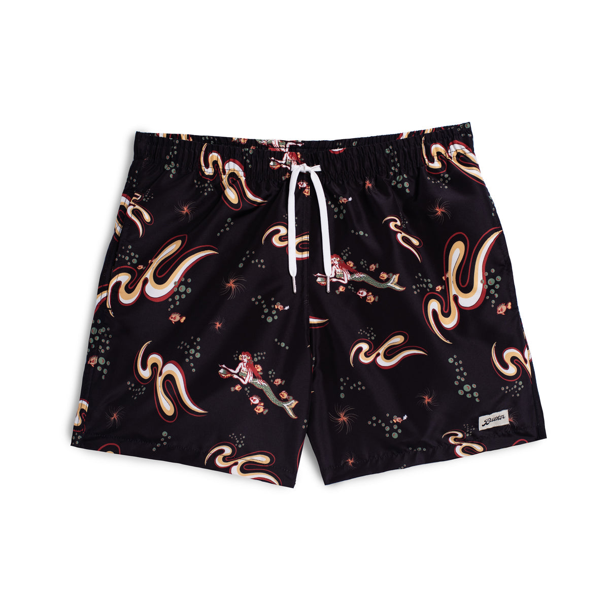 Bather Men’s Patterned Swim Trunks - Black Siren Ocean Men's Bottoms - Sloane Boutique