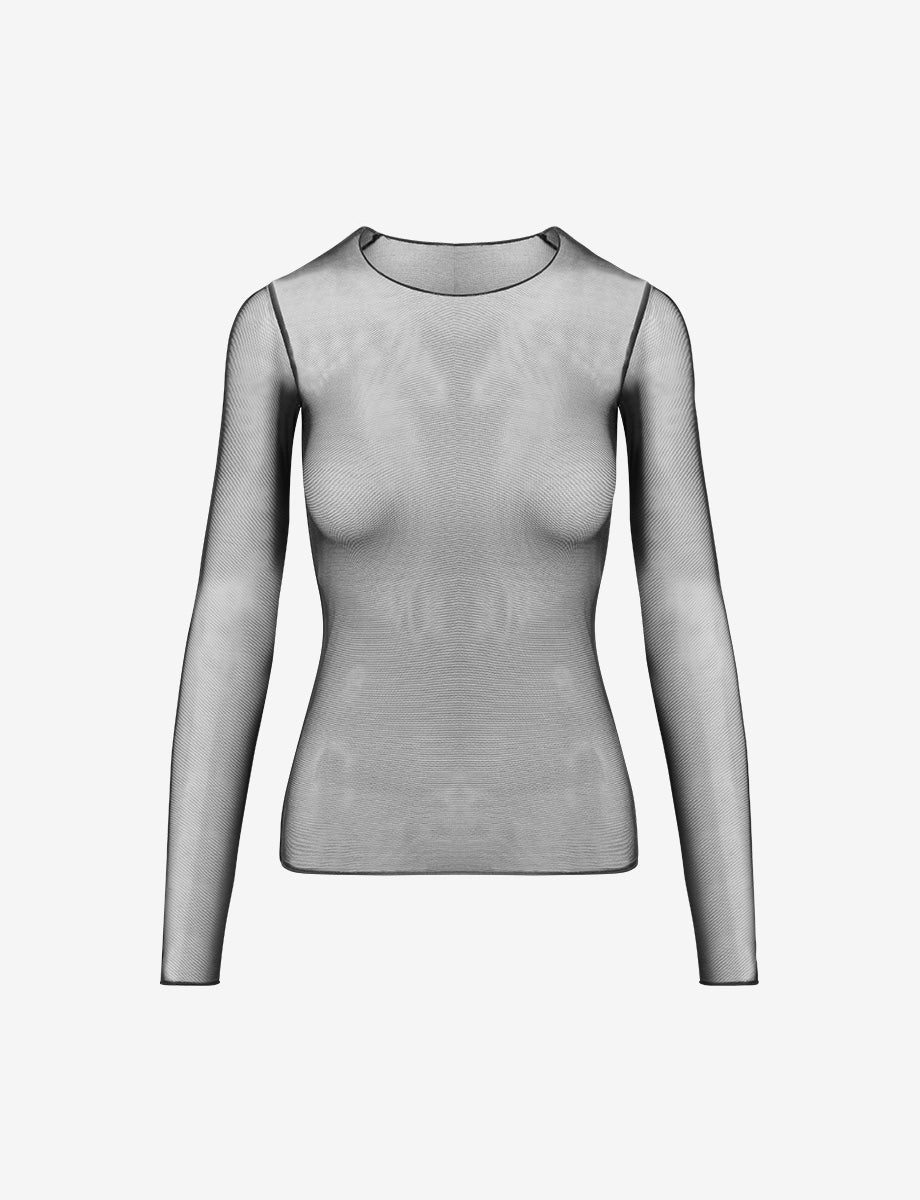 Commando Chic Mesh Long Sleeve Top - Black Women's Tops - Sloane Boutique